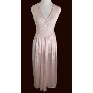 T.J.W. by Mervyn's Nightgown Women Small Pink Very Good Lace Bodice Vintage USA